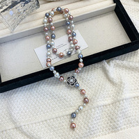 Collier élégant en perles de camélia fait main avec pendentif, chaîne de pull, accessoires de bijoux fins pour mariage