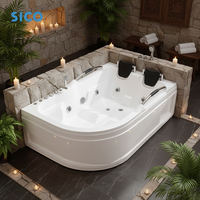 Baignoire d'angle en acrylique avec jets de massage aquatique