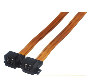 Câble <span class=keywords><strong>Ethernet</strong></span> ultra fin Cat5 Cat6 en ruban, câble mural traversant FPC RJ45 femelle à montage sur panneau - Product Image 2