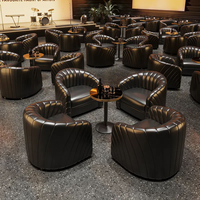 Ensemble de mobilier de bar bistrot moderne en gros avec canapé en cuir PU et table, fauteuil durable pour usage commercial
