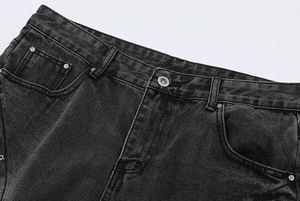 2024 nouveauté hommes surdimensionné Baggy Denim pantalon léger lavé jean droit taille moyenne trou décontracté Hip Hop Streetwear pour - Product Image 4