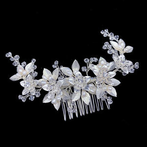 RE3739 Nouvelle conception, peigne à <span class=keywords><strong>cheveux</strong></span> de mariée en perles d'eau douce faites à la main, fleur, strass, cristal, accessoire de <span class=keywords><strong>cheveux</strong></span> de <span class=keywords><strong>mariage</strong></span> - Product Image 5