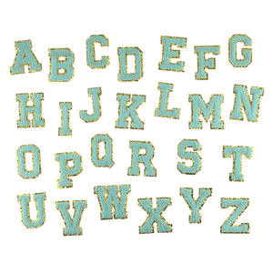 En stock, plusieurs couleurs, patchs de lettres en sequins brodés en PVC chenille de 6,5 cm à thermocoller pour chapeaux et vêtements - Product Image 6