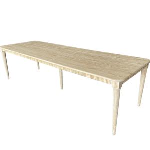 Mesa de Comedor Larga de Estilo Rústico, Mesa Rectangular de Madera de Roble Macizo para 10 Personas - Product Image 1