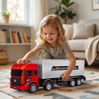 Vente flash : camion de transport à inertie à l'échelle 1:16 avec lumières et sons, grand modèle de camion de fret pour enfants, cadeau pour garçons de 3 ans et plus