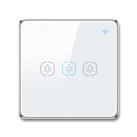 Interrupteur tactile intelligent WiFi 3 gangs 10A compatible Google Home pour Royaume-Uni et UE, contrôle à distance par téléphone mobile Smart Life