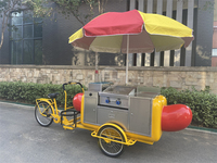 Chariot de vente mobile de hot-dogs tricycle à trois roues Chariot de vente de hot-dogs
