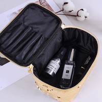 Sac doré zip paillettes sequin mini cosmétique maquillage sac de rangement maquillage beauté sac organisateur de voyage