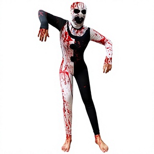 Costume de Clown d'Halloween Zentai, <span class=keywords><strong>Combinaison</strong></span> en Polyester et Spandex avec Capuche, Cosplay de Film et de Télévision <span class=keywords><strong>pour</strong></span> Adultes - Product Image 1