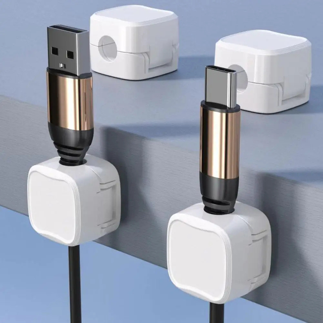6pcs Magnetic Wire Organizer Desktop Cable Clip Protector Cord Magnet Cable Winder Row Plug Mouse USB Charging Line Holder Hook