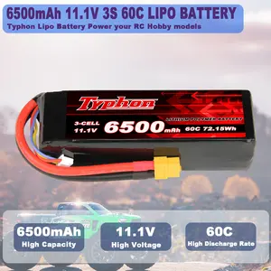 Hochwertige Typhon Lithium batterie 11.1v 6500mah 60c 3s Lipo batterie für RC Auto LKW RC Fahrzeuge Truggy Buggy Tank Hubschrauber