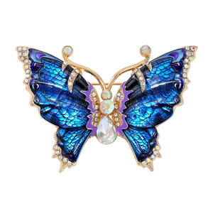 2026 Nova Broche Elegante Estilo Socialite Série Borboleta em Liga com Strass para Casaco Feminino - Product Image 5