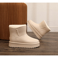 Bottes de neige en peluche pour femmes, nouveau style 2026, style coréen, toutes saisons, courtes, imperméables, antidérapantes, avec semelle épaisse et doublure polaire