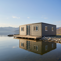 Maison mobile préfabriquée extensible à double aile, chambre d'amis de jardin, bureau de chantier portable, cabane préfabriquée