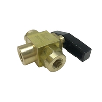 High Pressure 2500 psi 1/8 NPT Female Thread Panel Mount Instrument 3 Way Brass Ball Valve Manual High Temperature OEM