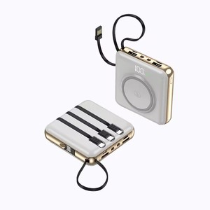 Nuevo 2024 Pequeño Powerbank inalámbrico 10000mAh Cargador portátil y multifuncional Carga rápida con 4 cables - Product Image 6