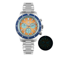 Großhandel Custom San Martin Vintage Chronograph Pfau Mechanische Automatik 316L Edelstahl Taucher Uhr Mann zum Verkauf