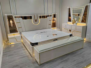 Conjunto de Móveis de Quarto Moderno e Elegante, Tamanho Super King, Luxuoso e Brilhante, Conjuntos de Quarto de Alto Padrão - Product Image 2