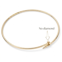 Collier ras du cou en cristal pour femme, design fin en forme de clou, empilable, or et argent, bijou de mode minimaliste, cadeau