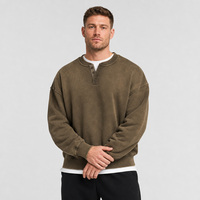 Sweat-shirts oversize vintage délavés pour hommes, style streetwear, sportifs et embossés, vente en gros