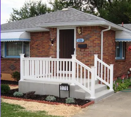 PVC porche de barandilla 6'Wx3'H casa jardín barandilla de Color blanco
