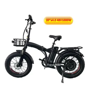 Bicicleta elétrica da praia da neve 48V 500W 1000w Qualidade superior 20 "x4.0 Fat Tire Folding bicicleta elétrica com 48V15Ah 17.5Ah 21Ah