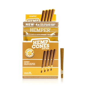 HEMPER <b>Mini</b> Size Paper Tip Hemp Cones with Filter Tips 4x Pack Natural Plant Fiber Paper - Product Image 6