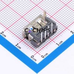 U-A-24DD-W-1 <b>USB</b> <b>Connector</b> Bent Lead Through Hole <b>Connector</b> Type-A <b>USB</b> 2.0 Female Right Angle Insert - Product Image 2