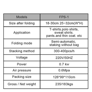 FPS-1 Semi Automatic T-shirt Skirt Pants Hoodie Apparel Clothes Folding Bagging <strong>Machine</strong> Auto Shirt Folder <strong>Machine</strong> - Product Image 5