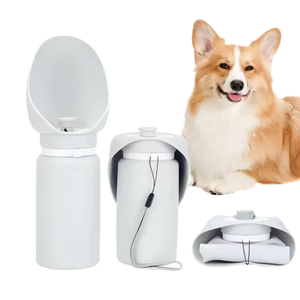 Hot <strong>Selling</strong> New Arrival Portable Silicone Pet Dog Water Bottle Rounded Shape Outdoor Travel Walking Stainless Steel Box <strong>Cats</strong> - Product Image 1
