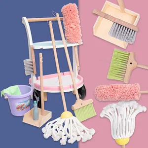 Детский комплект для подметания и чистки, игровой набор, игрушка для дошкольных ролевых игр, деревянная игрушка, набор для чистки