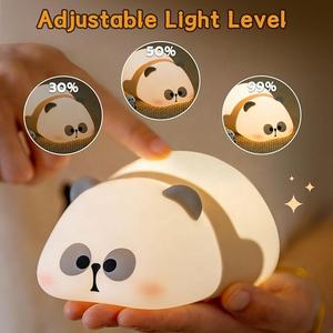 Lampu malam tidur di perut Panda untuk anak, lampu meja LED isi ulang daya USB Sentuh lampu Panda silikon lucu - Product Image 2