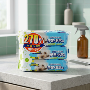 Lingettes humides pour animaux de compagnie Joypet pour chiens et chats, mains, pattes et fesses, 270 lingettes, formule douce non parfumée, non tissées, fournitures de nettoyage - Product Image 3