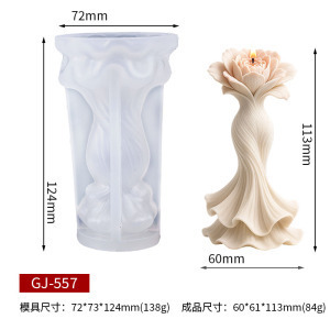 3D Fishtail Flower <b>Silicone</b> Mold DIY Handmade Aromatherapy Candle Mold for Home Craft Candle Making - Product Image 2