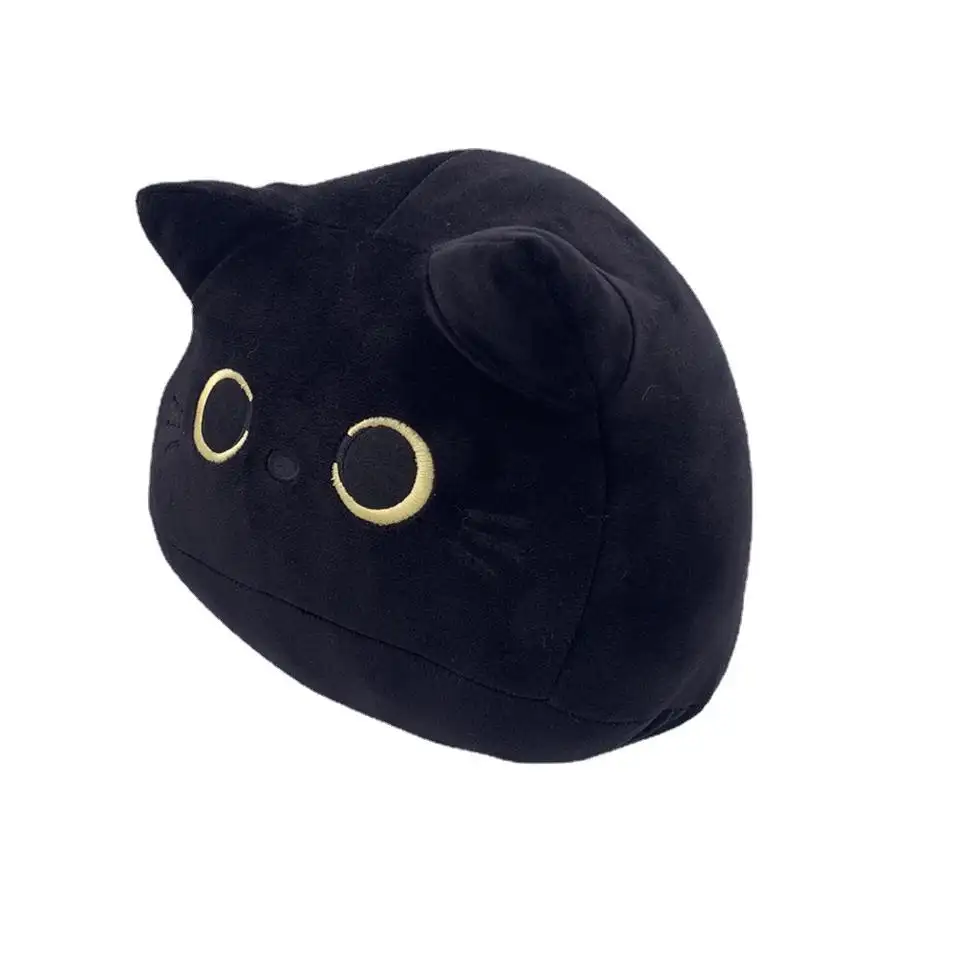 Wholesale customization Lovely Cartoon Animal Stuffed Toys Cute Black Peluches Cat Shaped Soft Plush Pillows Cat Doll