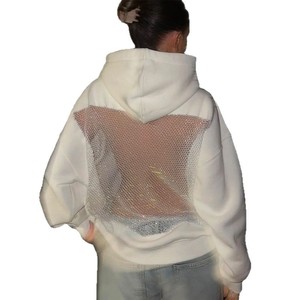 Nuova <span class=keywords><strong>felpa</strong></span> da <span class=keywords><strong>donna</strong></span> Sexy con cappuccio in Mesh e Design <span class=keywords><strong>oversize</strong></span> alla moda Streetwear alla moda - Product Image 5
