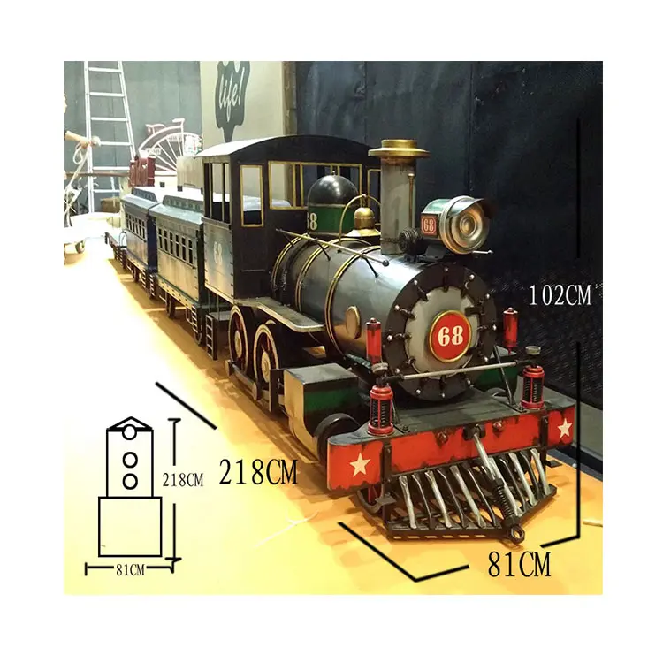 Camion decorativo del modello del metallo della decorazione del cortile del treno di natale delle decorazioni del parco di divertimenti del treno a vapore