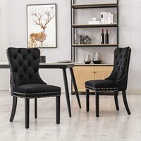 Mobilier de maison européen et américain Chaises de salle à manger confortables, élégantes et sophistiquées Chaises de salle à manger de luxe modernes avec anneau en fer