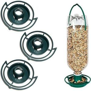 Mangeoire à oiseaux suspendue vert foncé en plastique, mangeoire automatique portable pour oiseaux, accessoires d'alimentation pour jardin extérieur, balcon - Product Image 1