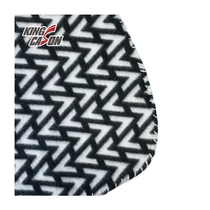 Kingcason China Factory One Side Brushed Black and White Printing Warmful Polar Fleece Fabric Sherpa For Pakistan Bengal Russia