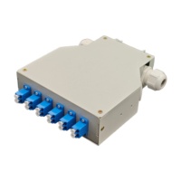Box Terminale in Fibra Ottica a 6 Porte per Guida DIN, 12 Fibre, Adattatore Quad LC, Contenitore di Distribuzione FTTH in Acciaio Laminato a Freddo