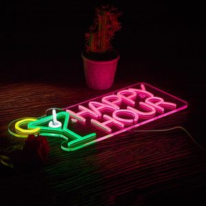 Cocktail Giờ Hạnh Phúc Neon <span class=keywords><strong>d</strong></span>ấu hiệu cho tường trang trí với thay đổi độ sáng chuyển đổi Led Neon <span class=keywords><strong>d</strong></span>ấu hiệu - Product Image 2