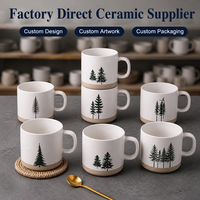 Nouvelle tasse en céramique sur le thème de Noël 2026, tasse à café/lait/eau populaire pour Noël, vaisselle en grès, passe au lave-vaisselle et au micro-ondes, personnalisable