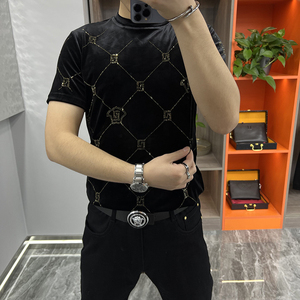 เสื้อยืดแขนสั้นผ้าฝ้าย กางเกงขาสั้นฤดูร้อน เสื้อผ้าผู้ชาย เสื้อยืดสำหรับผู้ชาย - Product Image 1