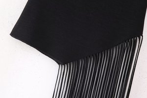 2024 primavera y verano nuevo temperamento moda cuello en el pecho <span class=keywords><strong>flecos</strong></span> negro <span class=keywords><strong>Chaleco</strong></span> Corto mujeres abrigo pecho Top - Product Image 4