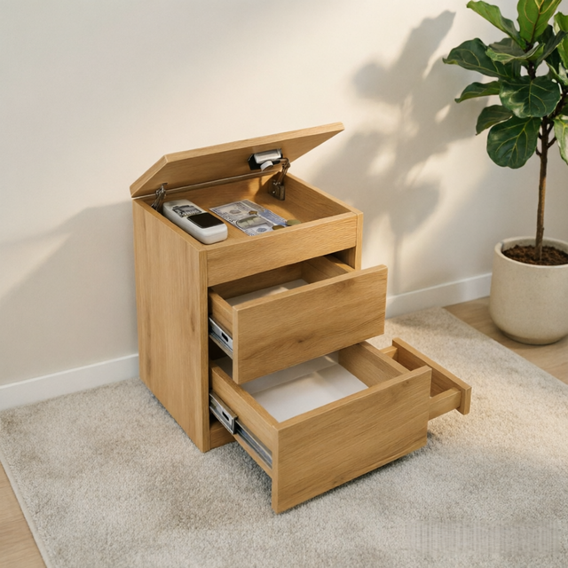 Modern Wooden NFC Eco-Friendly Living Room Storage Cabinet with Hidden Compartments for Secure Finances Home Furniture