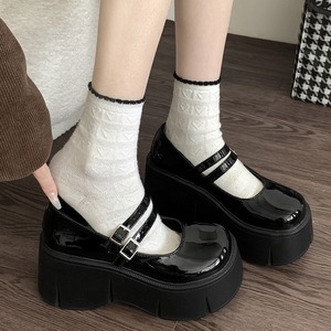 Zapatos de Cuero Negros de Corte Bajo con Plataforma y Suela Gruesa para Mujer, Estilo Francés 2026, Zapatos Casuales de Venta Caliente - Product Image 3