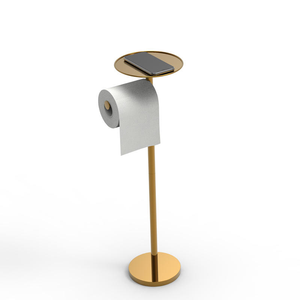 Wholesale <b>Bathroom</b> Paper Roll Holder Freestanding Toilet Stand with <b>Shelf</b> for Phones <b>Small</b> Objects - Product Image 2