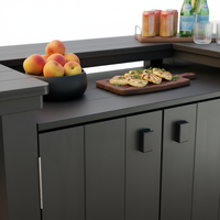 Table de bar moderne en HDPE recyclable et écologique, résistante aux UV, îlot de bar extérieur en forme de L, comptoir pour école, hôtel, parc, utilisation 5 ans