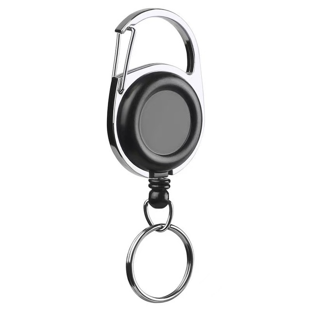 Retractable Metal Wire Keychain Pull Badge Reel ID Lanyard Name Tag Card Badge Holder Reels Recoil Chain Clips Outdoor Key Ring